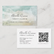 Therapist Counsellor Serene Watercolor QR Code