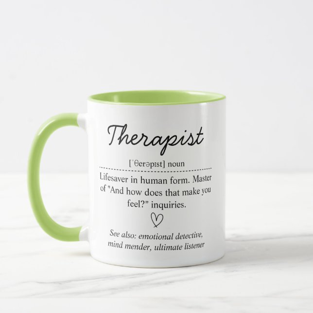 Therapist Definition Mug, Inspirational Mental Hea Mug (Left)