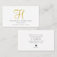 Therapist Gold Script Monogram Name