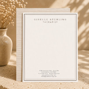 Therapist Luxury Linen Natural Custom Letterhead