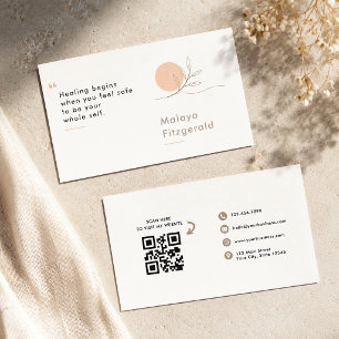Therapist Minimal Terracotta Boho Art Custom Business Card