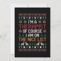 Therapist On The Nice List Christmas Sweater Xmas