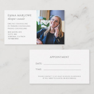 Therapist Photo Business & Appointment Card