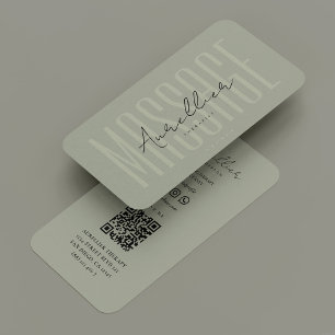Therapist Physiotherapist Massage Sage Green Business Card