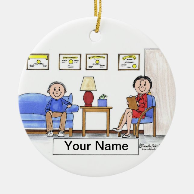 Therapist, Psychologist - Female Ceramic Tree Decoration (Front)