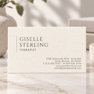 Therapist Psychologist Linen Business Card