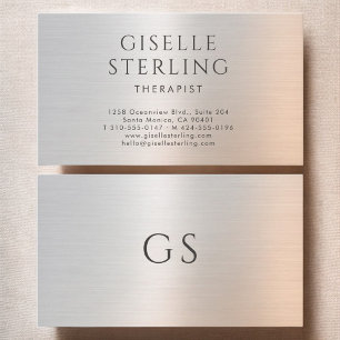 Therapist Psychologist Metallic Business Card