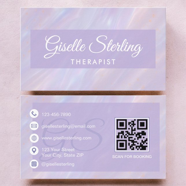Therapist Psychologist Purple Business Card (Creator Uploaded)