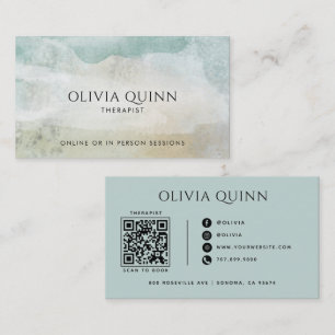 Therapist Serene Abstract Watercolor Business Card