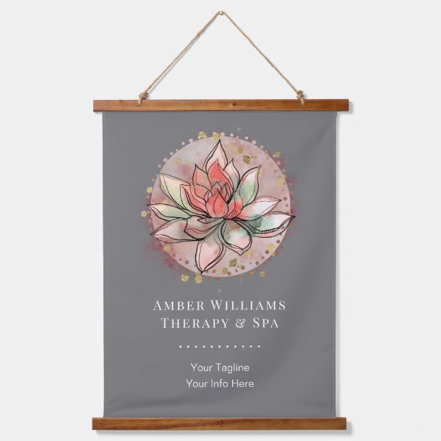 Therapist Spa Succulent Healing Yoga Clinic Salon Hanging Tapestry (Front)