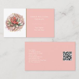 Therapist Spa Succulent Yoga Healing QR Code Business Card