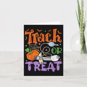 Therapist Trach Or Treat Icu Rn Halloween Nurse  Card