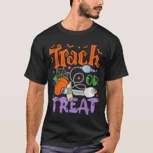 Therapist Trach Or Treat Icu Rn Halloween Nurse T-Shirt