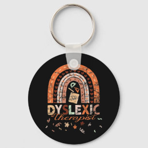 Therapist Vintage Rainbow Dyslexia Awarenes 1  Key Ring