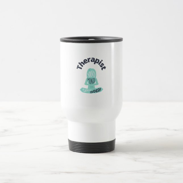 Therapist Yoga Pose Tumbler Travel Mug (Center)