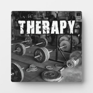 THERAPY (Barbells) - "Weight lifting" Motivational Plaque