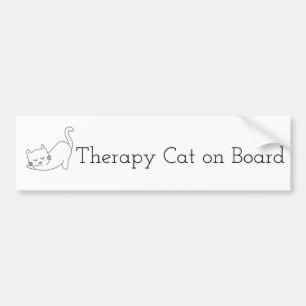 Therapy Cat on Board Bumper Sticker