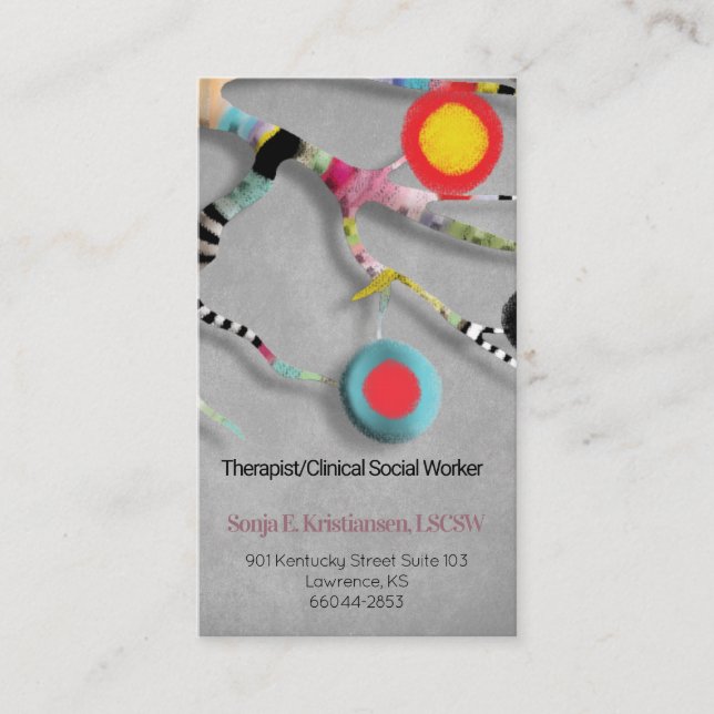 Therapy & Counseling Services Business Card (Front)