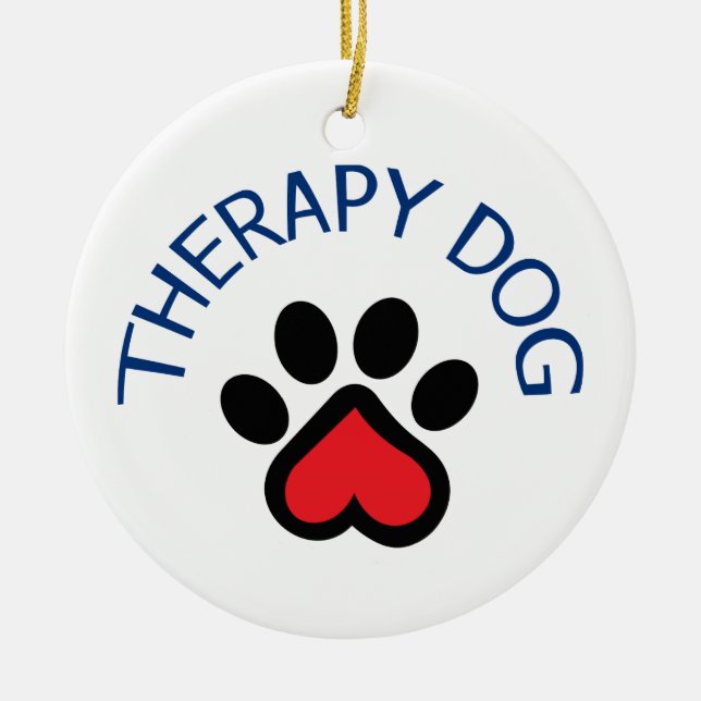 Therapy Dog Ceramic Tree Decoration (Front)