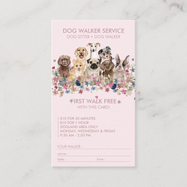 Therapy Dog Handler Comfort Visits Business Card (Front)
