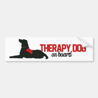(Therapy) Dog on Board Red Bumper Sticker