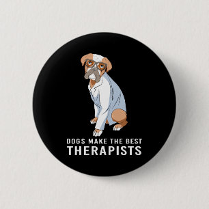 Therapy Dog Psychology Therapist 6 Cm Round Badge