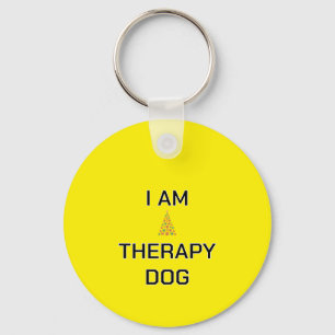 Therapy Dog Simple Christmas custom dog name tag Key Ring