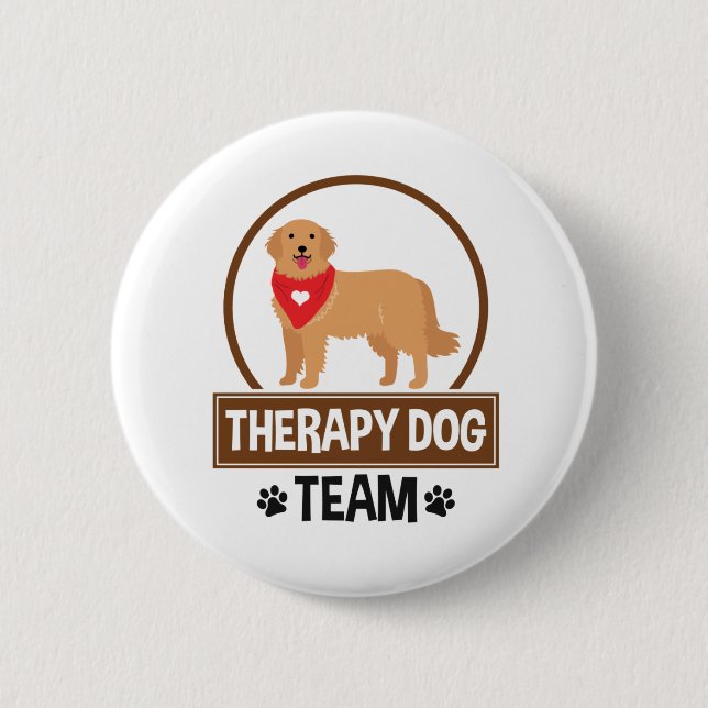 Therapy Dog Team 6 Cm Round Badge (Front)