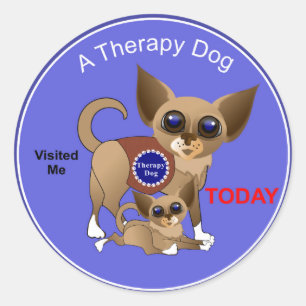 Therapy Dog Visit Classic Round Sticker