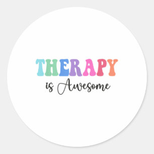 Therapy Is Awesome Self Care Mental Health S Aware Classic Round Sticker