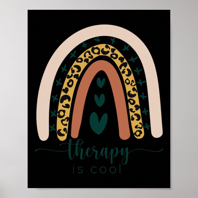 Therapy is Cool Mental Health Awareness Rainbow Le Poster (Front)