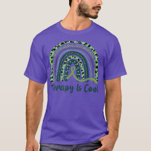 Therapy Is Cool Mental Health Awareness Rainbow Ri T-Shirt