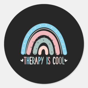 Therapy Is Cool Mental Health Awareness Therapist Classic Round Sticker