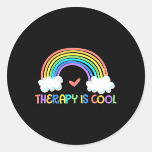 Therapy Is Cool Mental Health Awareness Therapist  Classic Round Sticker