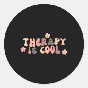 Therapy Is Cool Mental Health S Awareness Therapis Classic Round Sticker