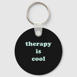 Therapy Is Cool Mint Green Mental Health Awareness Key Ring