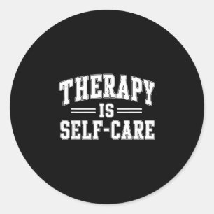 Therapy is self care mental health awareness classic round sticker