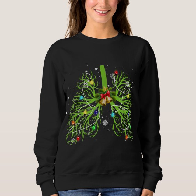 Therapy Lung Christmas Tree Lights Ornament Xmas Sweatshirt (Front)