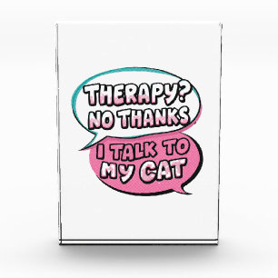 Therapy? No Thanks, I Talk to My Cat Comic Design Photo Block