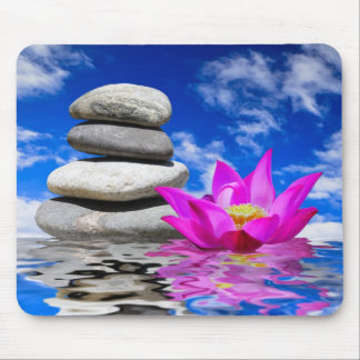 Therapy Rock Stones & Lotus Flower Mouse Pad