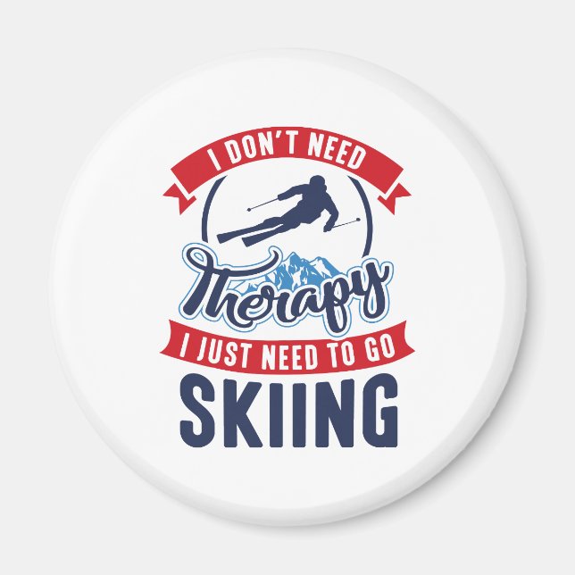 Therapy Skiing Magnet (Front)