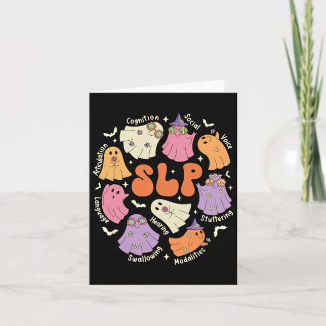 Therapy Speech Language Pathologist Halloween  Card (Front)