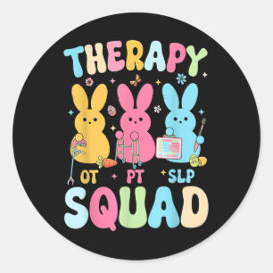 Therapy Squad Easter Day Slp Ot Pt Bunny Eggs Ther Classic Round Sticker