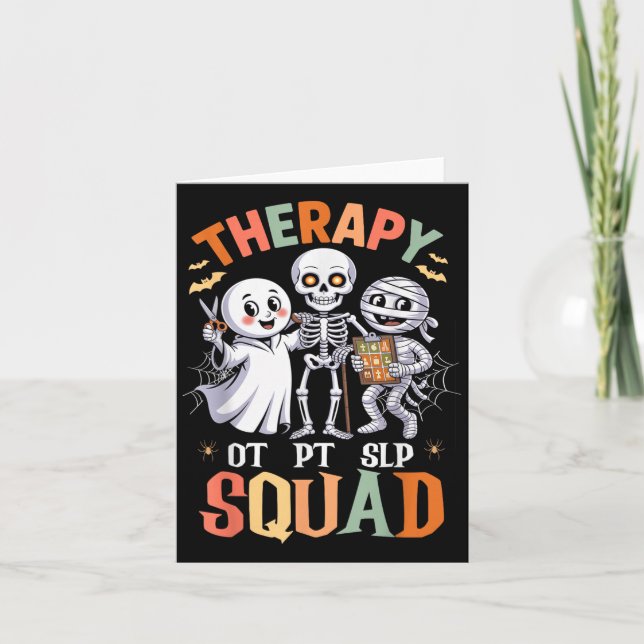 Therapy Squad Retro Ot Pt Team Cute Funny Hallowee Card (Front)