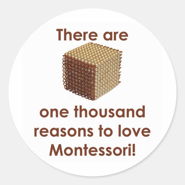 There are 1000 Reasons to Love Montessori Classic Round Sticker (Front)
