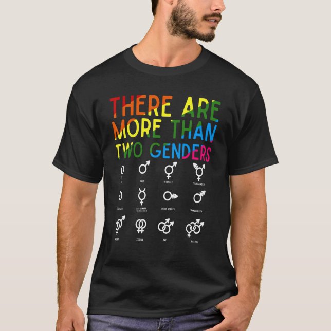 There Are More Than 2 Genders Lgbtq Gay Lesbian Pr T-Shirt (Front)