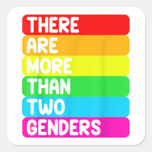 There are more than two sexes of LGBTQ rainbow fla Square Sticker