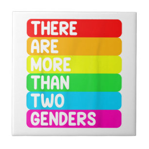 There are more than two sexes of LGBTQ rainbow fla Tile