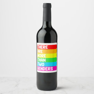 There are more than two sexes of LGBTQ rainbow fla Wine Label