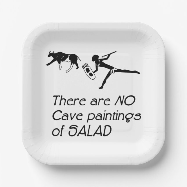 There Are No Cave Paintings of Salad Paper Plate (Front)